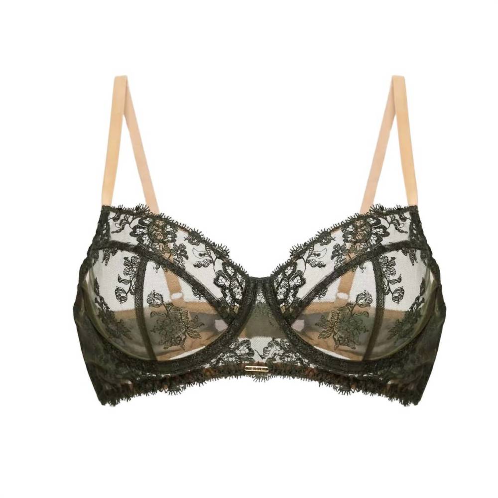 NEW AJOUR cibeles underwire demi cup bra in khaki